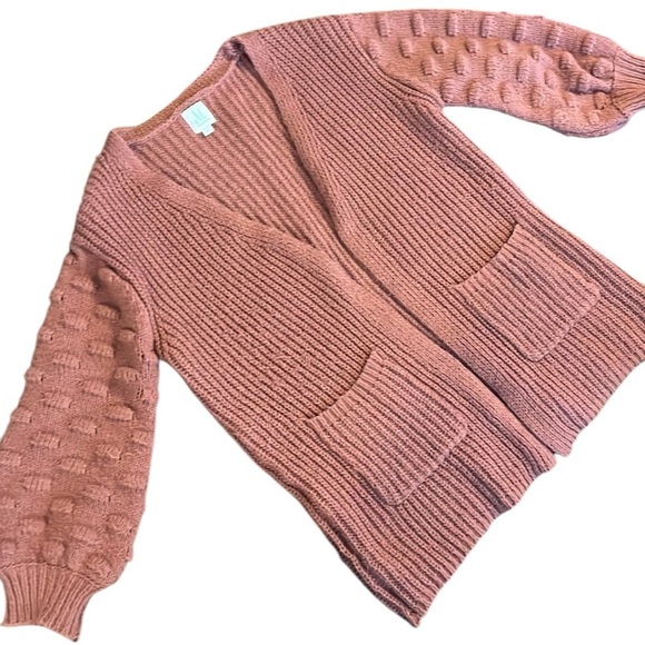 The Mint Pompom Cardigan Sweater Size Small - Picture 8 of 8